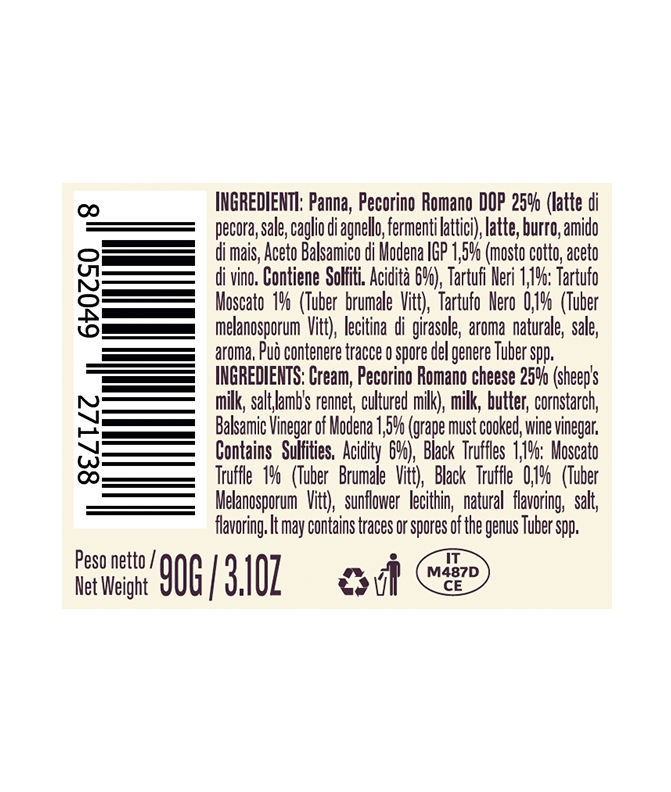 de-nigris-1889-crema-al-pecorino-romano-dop-e-tartufo-nero-crema-balsamica-gourm image 2
