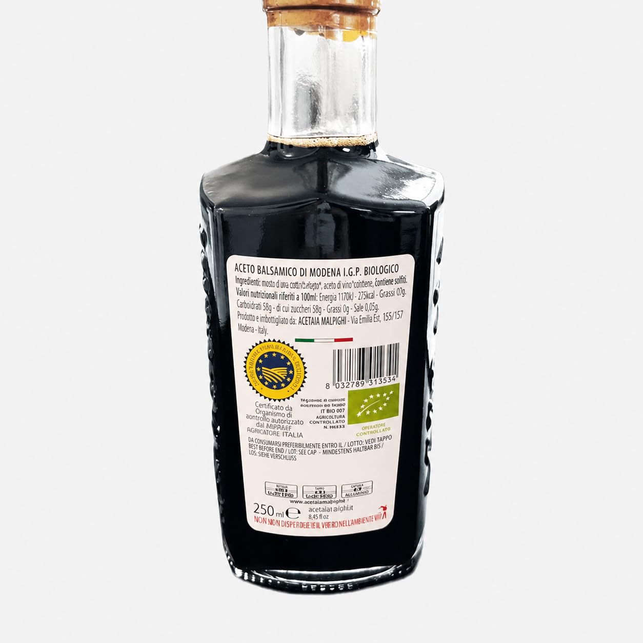 acetaia-malpighi-aceto-balsamico-di-modena-igp-biologico-250-ml-senza-caramello image 2