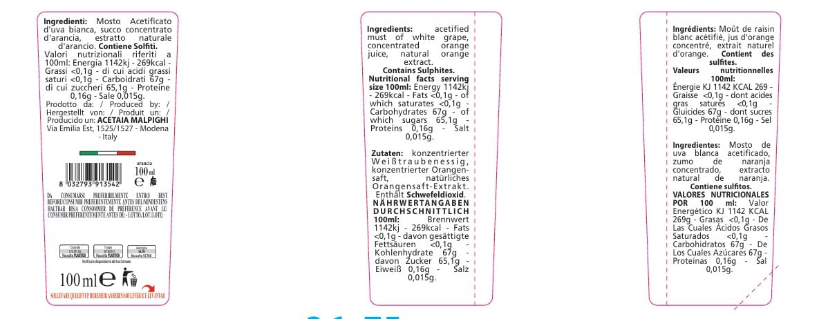 acetaia-malpighi-condimento-bianco-all-arancia-100-ml-senza-caramello image 2