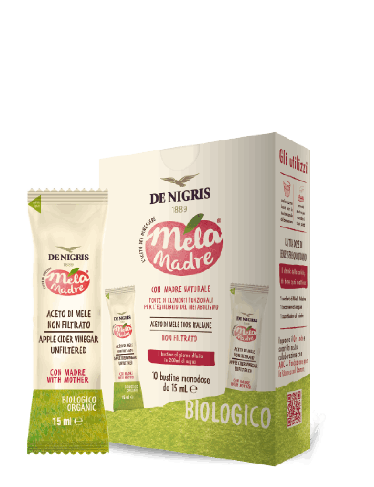 de-nigris-1889-melamadre-bustine-monodose-aceto-di-mele-biologico image 1