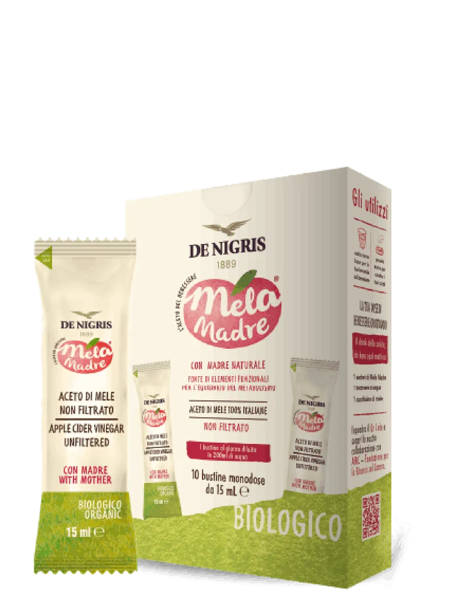 de-nigris-1889-melamadre-bustine-monodose-aceto-di-mele-biologico image 1