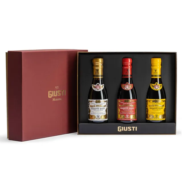 giusti-tris-2-3-4-medaglie-d-oro-aceto-balsamico-di-modena-igp-cofanetto-degusta image 1
