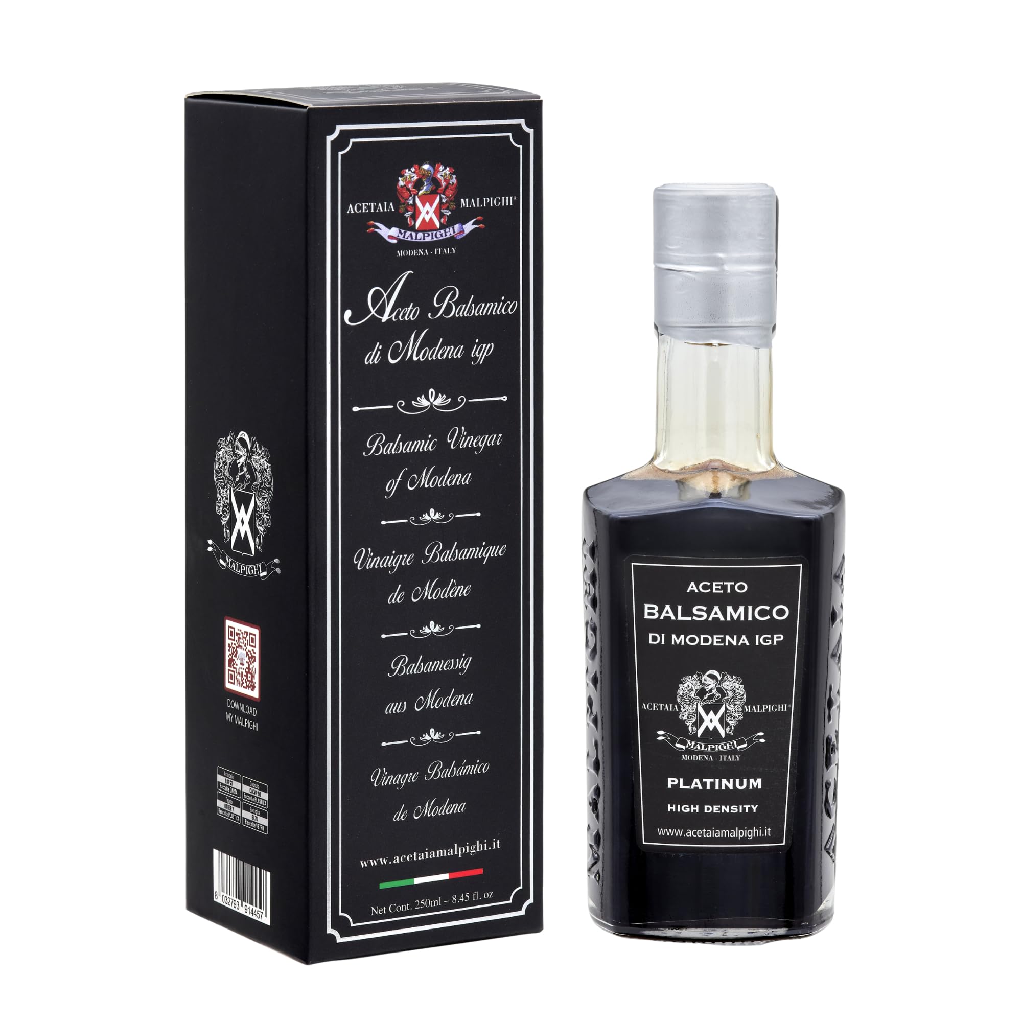 acetaia-malpighi-aceto-balsamico-di-modena-igp-platino-250-ml image 1